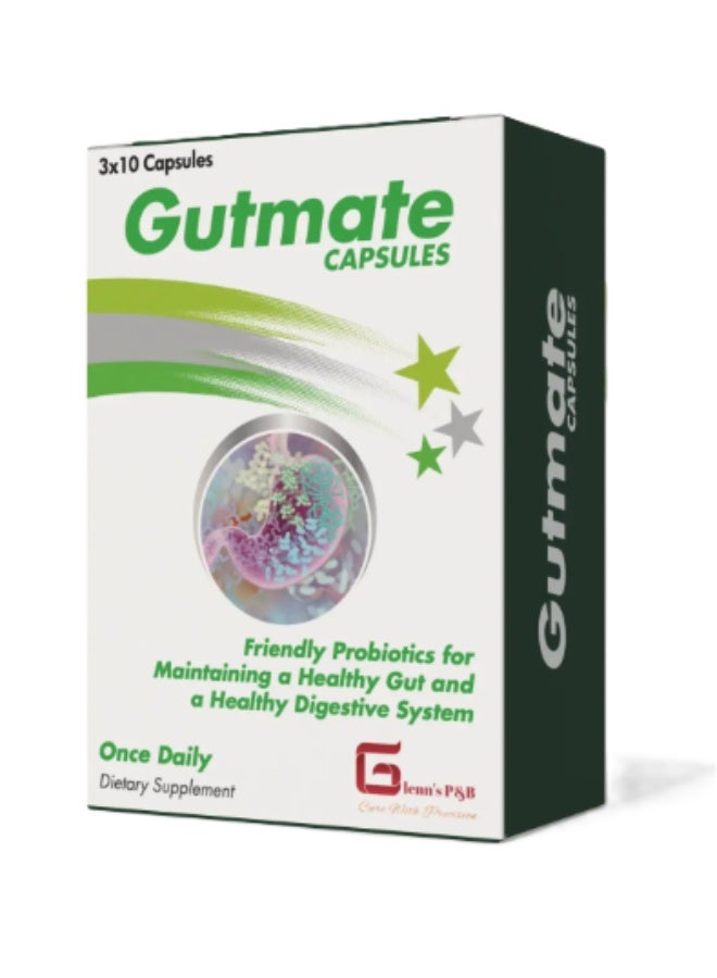 Vegan Glenn’s GutMate Capsules – Advanced Probiotic & Digestive Health Support Supplement, 30 Capsules - Image 2